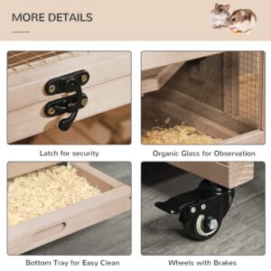 Pawhut 3-Tier Wooden Hamster Cage