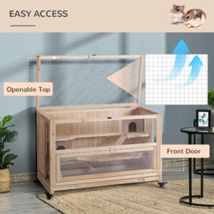 Pawhut 3-Tier Wooden Hamster Cage