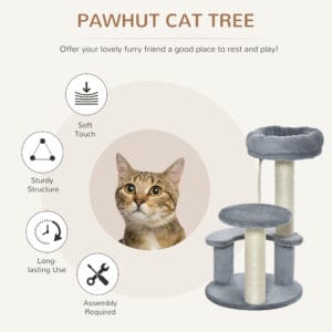 Pawhut Cat Tree Activity Centre w/ Rope