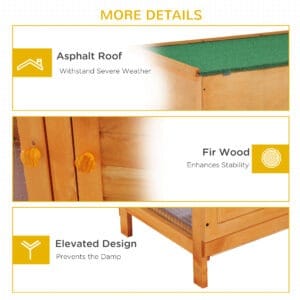 Pawhut 2-tier Rabbit Hutch Wooden
