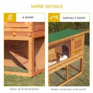PawHut 2 Tier Rabbit Hutch Wooden PawHut 2 Tier Rabbit Hutch Wooden