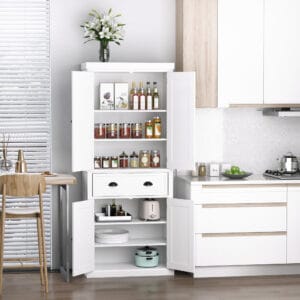 Homcom Kitchen Pantry Cabinet White