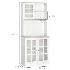Homcom Sideboard Grid Glass Doors