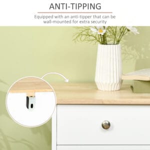 Homcom Sideboard w/ Rubberwood Top White