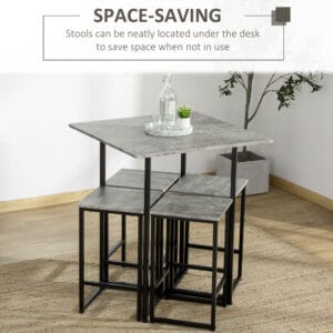 Homcom Square Dining Table Set for 4 People