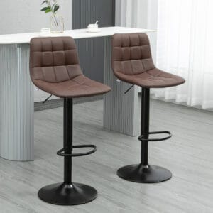 Homcom Bar Stools Set of 2 Swivel & Footrest