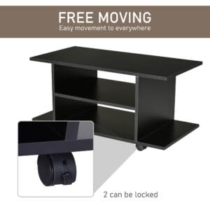 Homcom Mobile TV Stand Bookshelves in Black
