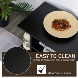 Homcom Mobile TV Stand Bookshelves in Black