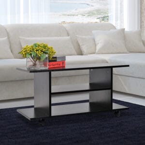 Homcom Mobile TV Stand Bookshelves in Black