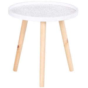 Homcom Side Table Pine Wood Floral