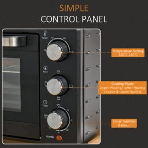 Homcom Mini Oven, 21L Grill Toaster Timer