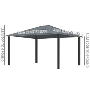 Outsunny 4.3mx3.6m Aluminium Frame Gazebo