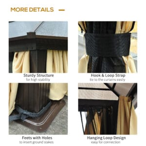 Outsunny 4.3mx3.6m Aluminium Frame Gazebo