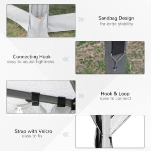 Outsunny 3.2m Pop Up Gazebo Light Grey