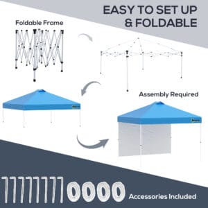Outsunny Pop Up Gazebo 3 x 3m Blue