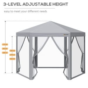 Outsunny Pop Up Gazebo 3 x 3mtrs Grey