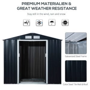 Outsunny Lockable Garden Shed 7ft x 4ft