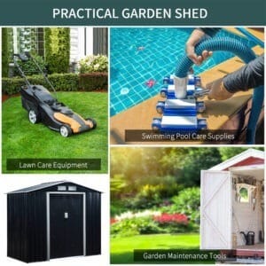 Outsunny Lockable Garden Shed 7ft x 4ft
