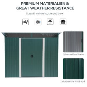 Outsunny Metal Shed 4.4ft x 8.5ft