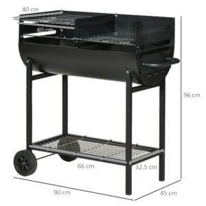 Outsunny Steel 2-Grill Charcoal BBQ