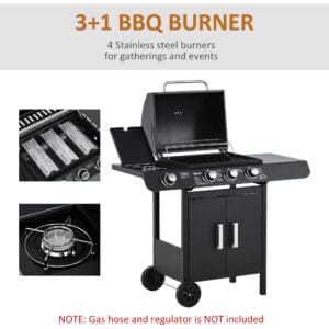 Outsunny Deluxe Gas Barbecue Grill
