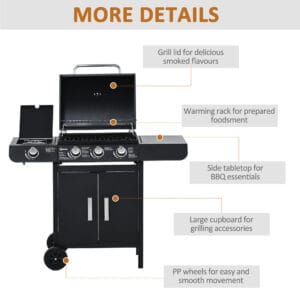 Outsunny Deluxe Gas Barbecue Grill