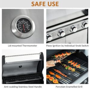 Outsunny Deluxe Gas Barbecue Grill