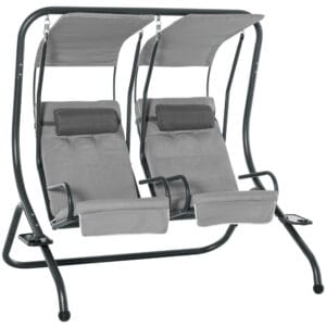 Outsunny Canopy Swing Chair Grey