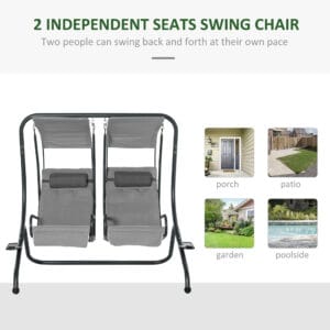 Outsunny Canopy Swing Chair Grey