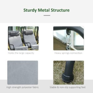 Outsunny Canopy Swing Chair Grey