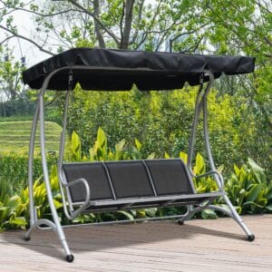 Outsunny 3 Person Steel Swing Chair