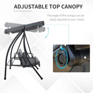 Outsunny 2-in-1 Swing Chair Lounger 3 Seater