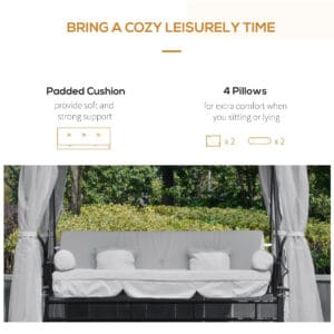 Outsunny Convertible Swing Chair