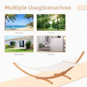 Outsunny Hammock & Wooden Stand
