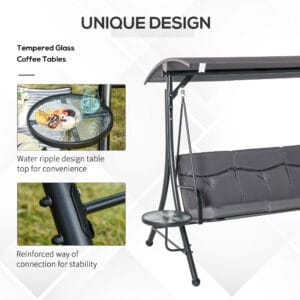 Outsunny 3 Seater Garden Swing Chair