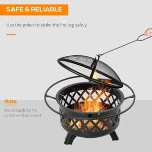 Outsunny 2-in-1 Fire Pit BBQ Grill