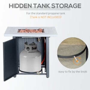 Outsunny Rattan Propane Fire Pit Table