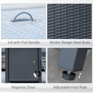 Outsunny Rattan Propane Fire Pit Table