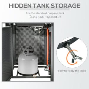 Outsunny Rattan Propane Fire Pit Table