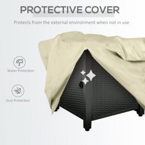 Outsunny Rattan Propane Fire Pit Table