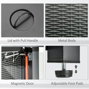 Outsunny Rattan Propane Fire Pit Table