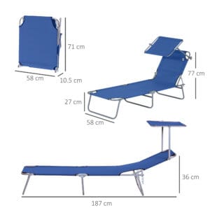 Outsunny Lounger Seat & Sun Shade Reclining