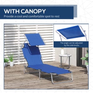 Outsunny Lounger Seat & Sun Shade Reclining