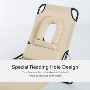 Outsunny Sun Lounger Reclining Chair Beige