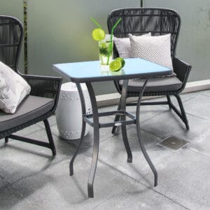 Outsunny Square Glass Bistro Table 68.5 x 84 cm
