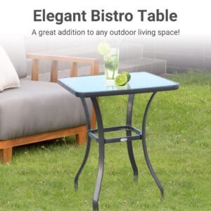 Outsunny Square Glass Bistro Table 68.5 x 84 cm