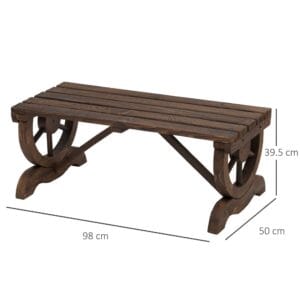 Outsunny Bench Rustic Wooden 2-Person