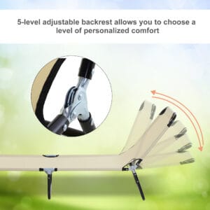 Outsunny Reclining Lounge Chair w/ Backrest