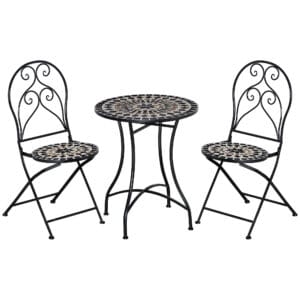 Outsunny Bistro Set w/ Mosaic Tile Top 3pc