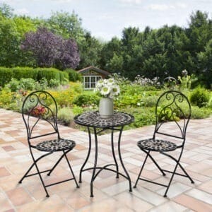 Outsunny Bistro Set w/ Mosaic Tile Top 3pc